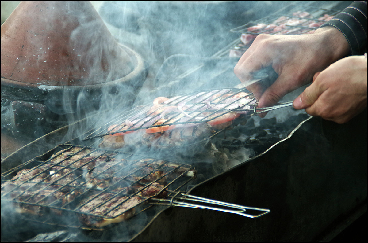 Our dinner cooking...