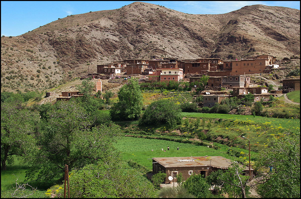 The first Berber village we passed. Atlas Mountains, Morocco