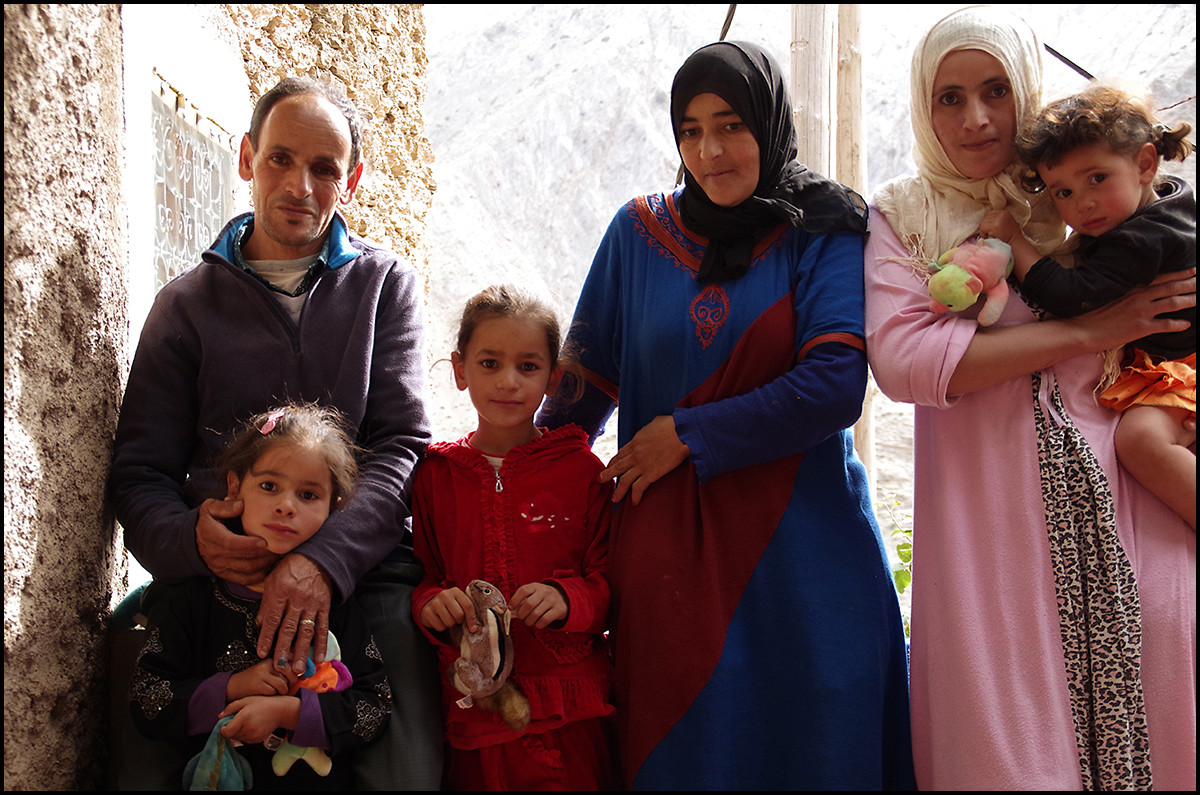 Berber family in the Atlas Mountains of Morocco