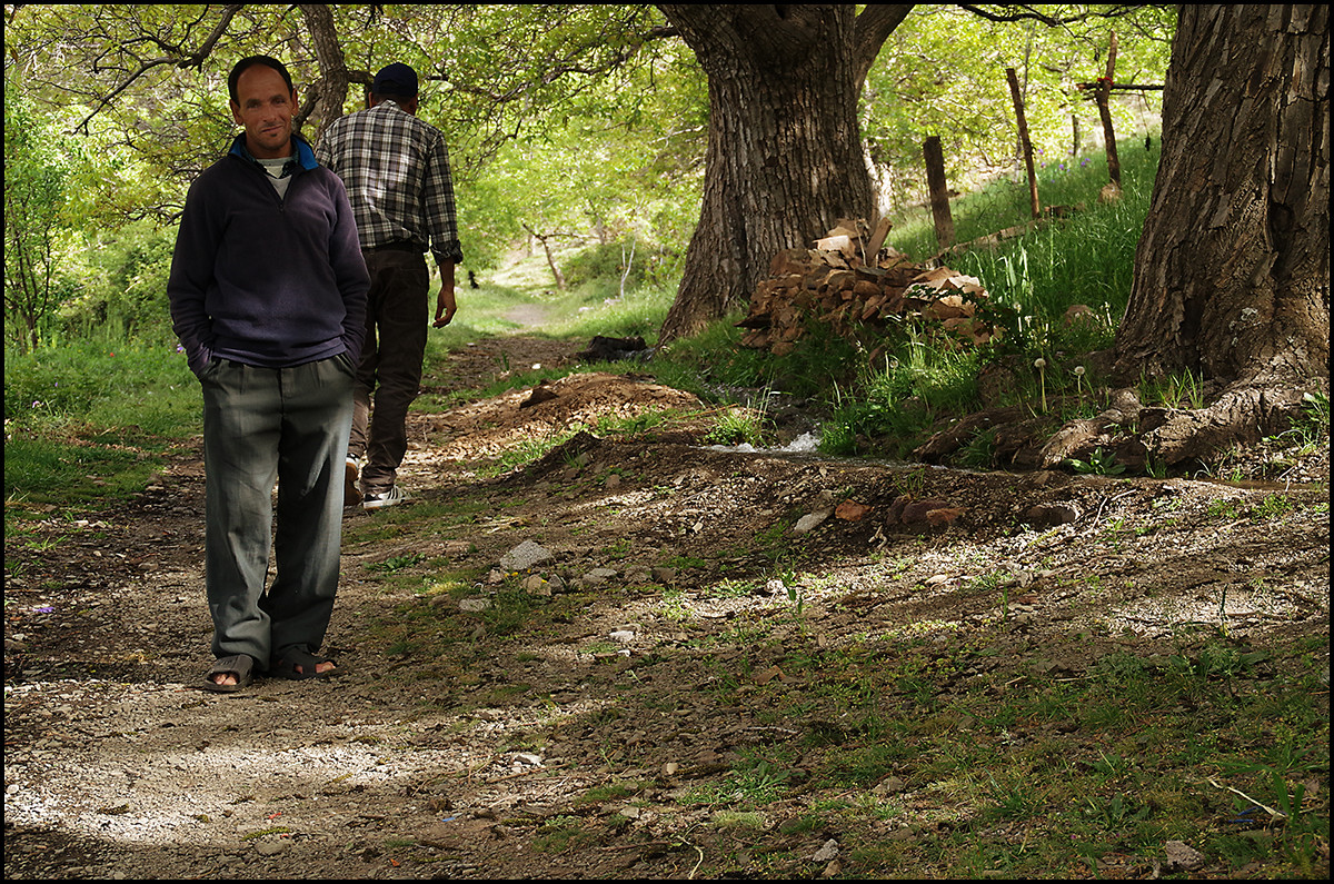 Hussein, a Berber villager, taking us on a tour of his village of Imouzer Tichka in the Atlas Mountains of Morocco