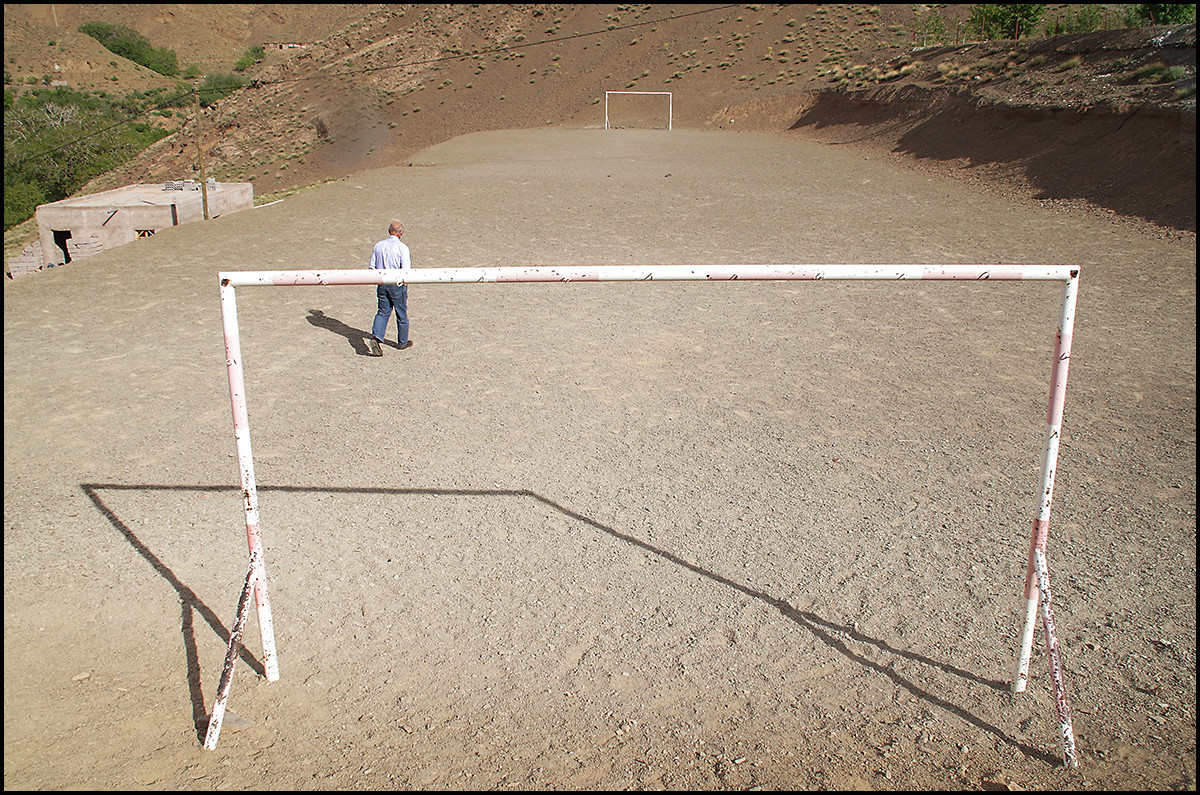 The soccer (football field) in the village of Imouzer Tichka in the Atlas Mountains of Morocco.