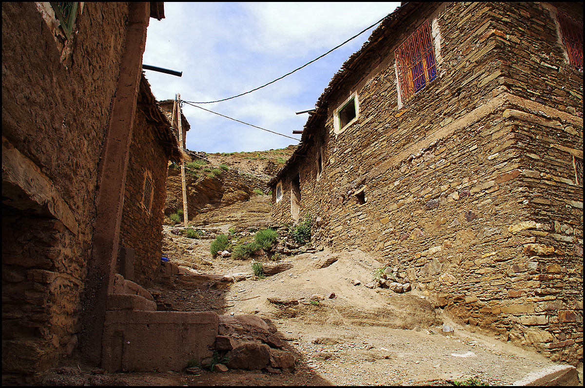 Village of Imouzer Tichka in the Atlas Mountains of Morocco