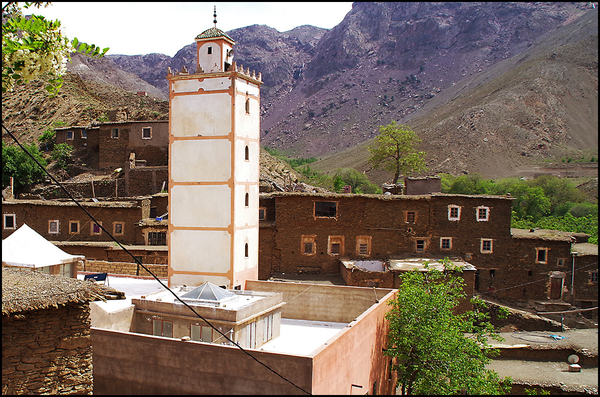 Village of Imouzer Tichka in the Atlas Mountains of Morocco. The view from Hussein's front door.