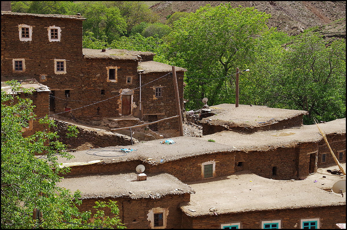 Village of Imouzer Tichka in the Atlas Mountains of Morocco. The view from Hussein's front door.