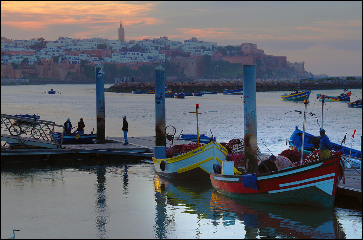 Fishermen on the River Bou Regreg between Rabat and Sale